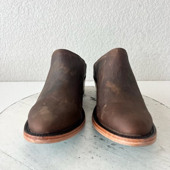 Lane Plain Jane Mule Womens 7.5 Brown Leather Cowboy Boots Short Western Cowgirl - Picture 5 of 13